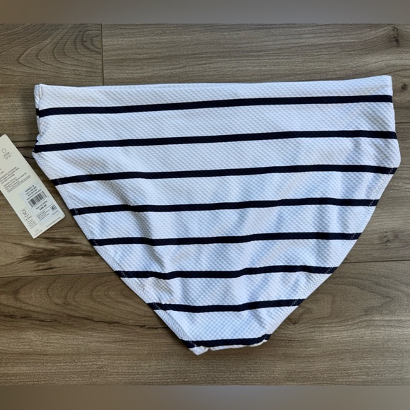CALIA Women's Mid Rise Swim
Bottoms Ivory Blue stripe Size M NWT - Picture 10 of 11